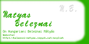 matyas beleznai business card