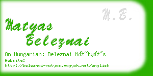 matyas beleznai business card